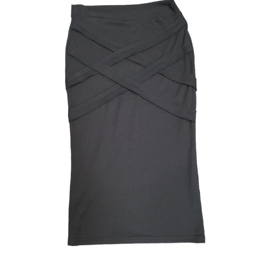 VESTIDOS black lattice pencil skirt S